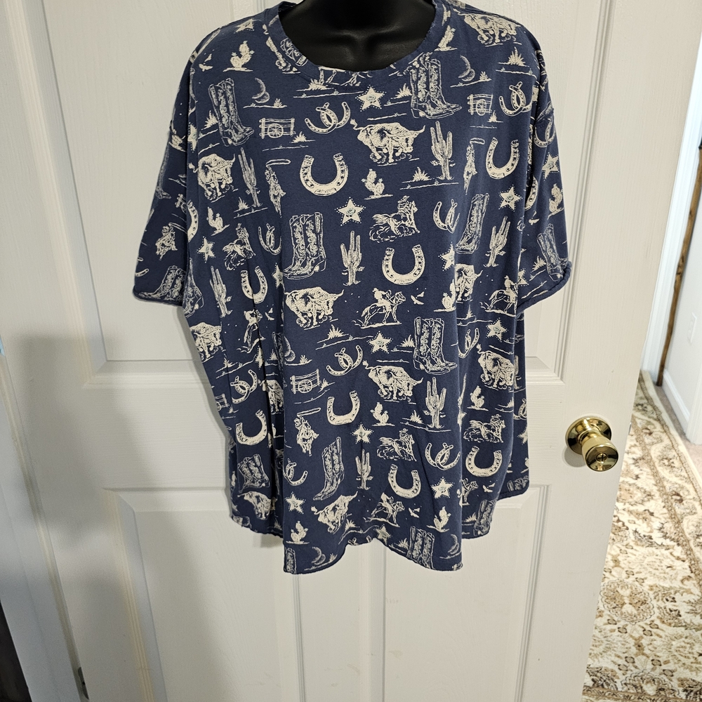 Free People Blue Western Graphic T-Shirt - Picture 6 of 6